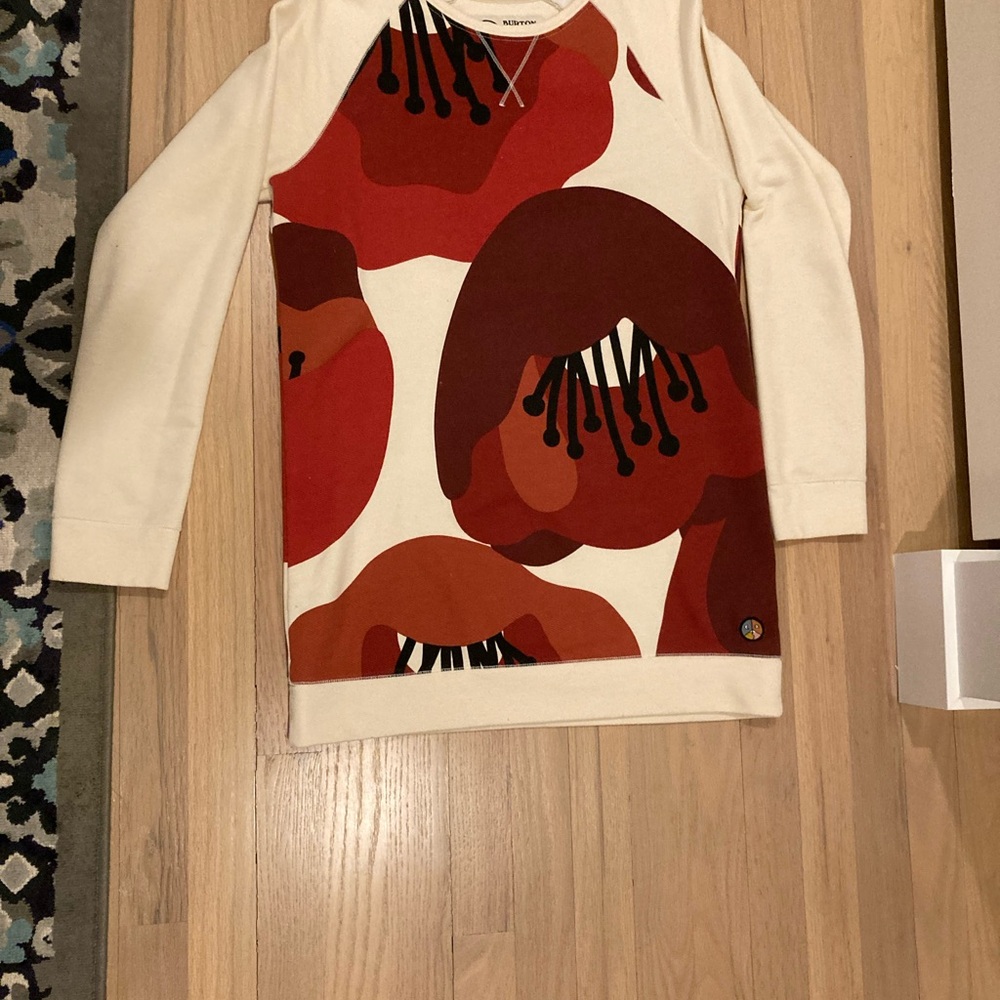 Burton Marimekko Floral Long Sleeve Top - Red and Cream